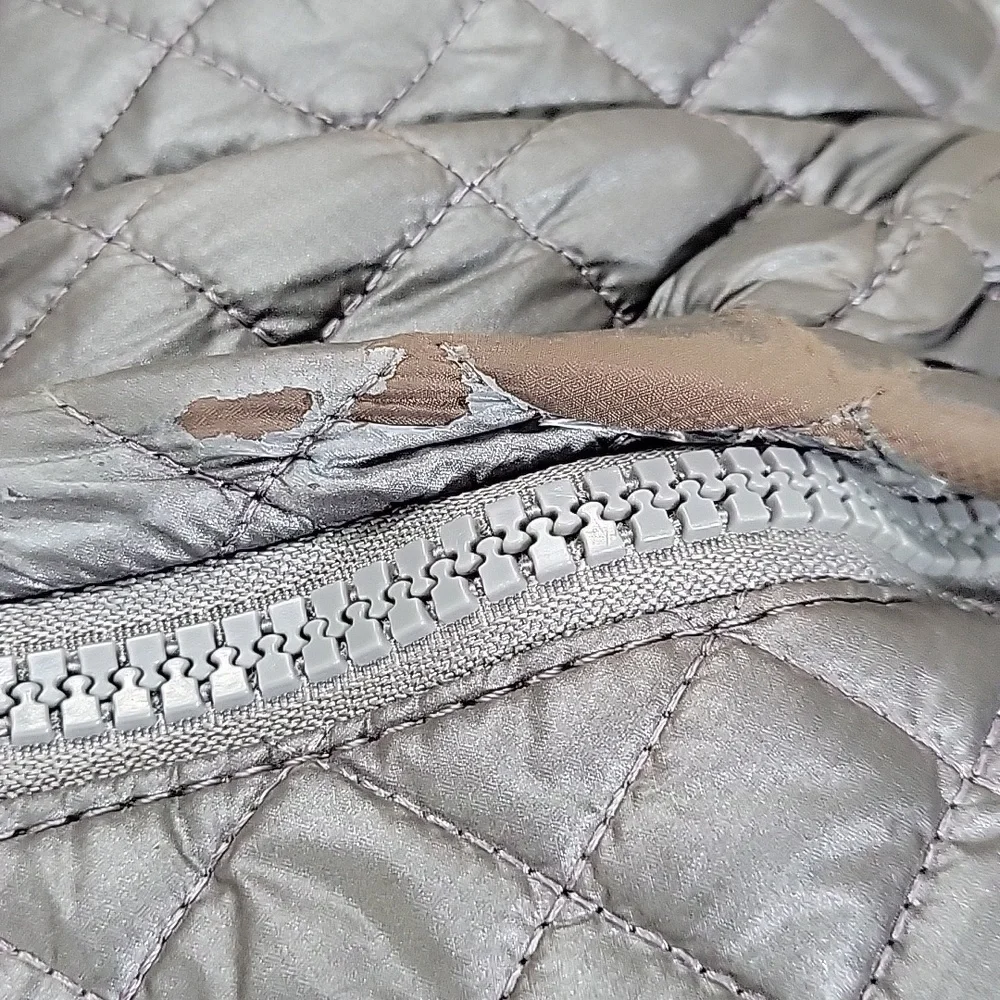 MZ Wallace Quilted Gray Nylon Backpack